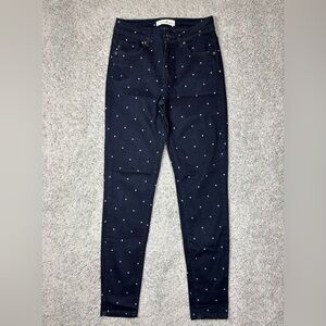 Kancan Jeans Womens 5 Skinny Polka Dot Stretch Rockabilly Party Holiday Casual